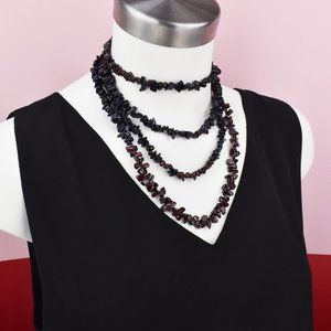 Super long necklace, unique unusual stone necklace, extra statement bib necklace